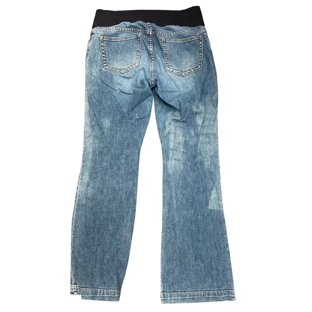 Gap Maternity Long and Lean Bootcut Jeans Medium Wash Under Belly Size 8 Regular